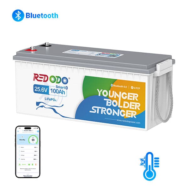 Redodo LiFePO4 24V 100Ah Solarbatterie mit Bluetooth